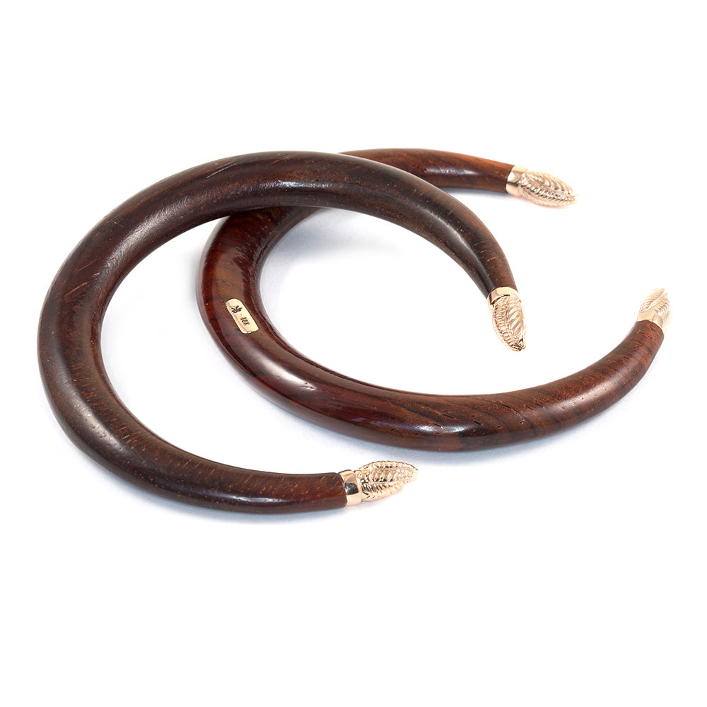 Cocobolo Wood Cuff with Bud Tips