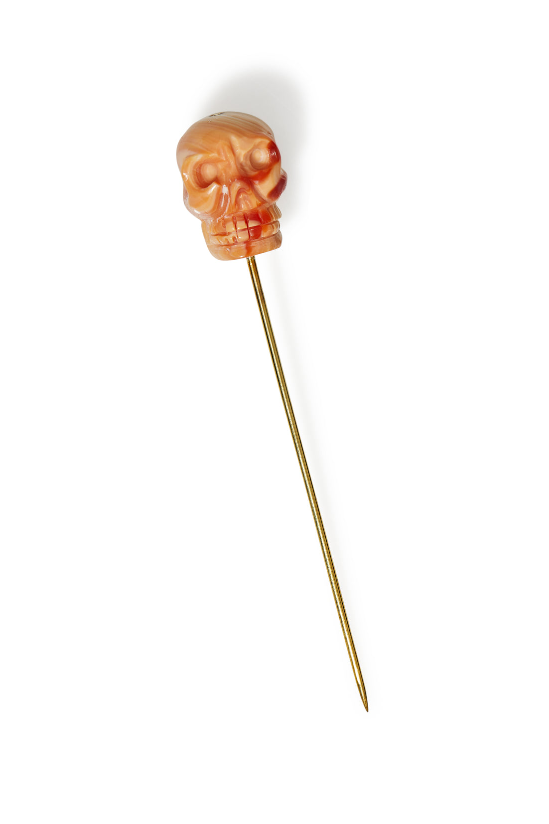 Carved cameo shell skull Pin