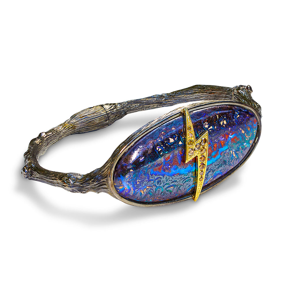 Phenomenal Australian Opal Lightning Bolt Bracelet