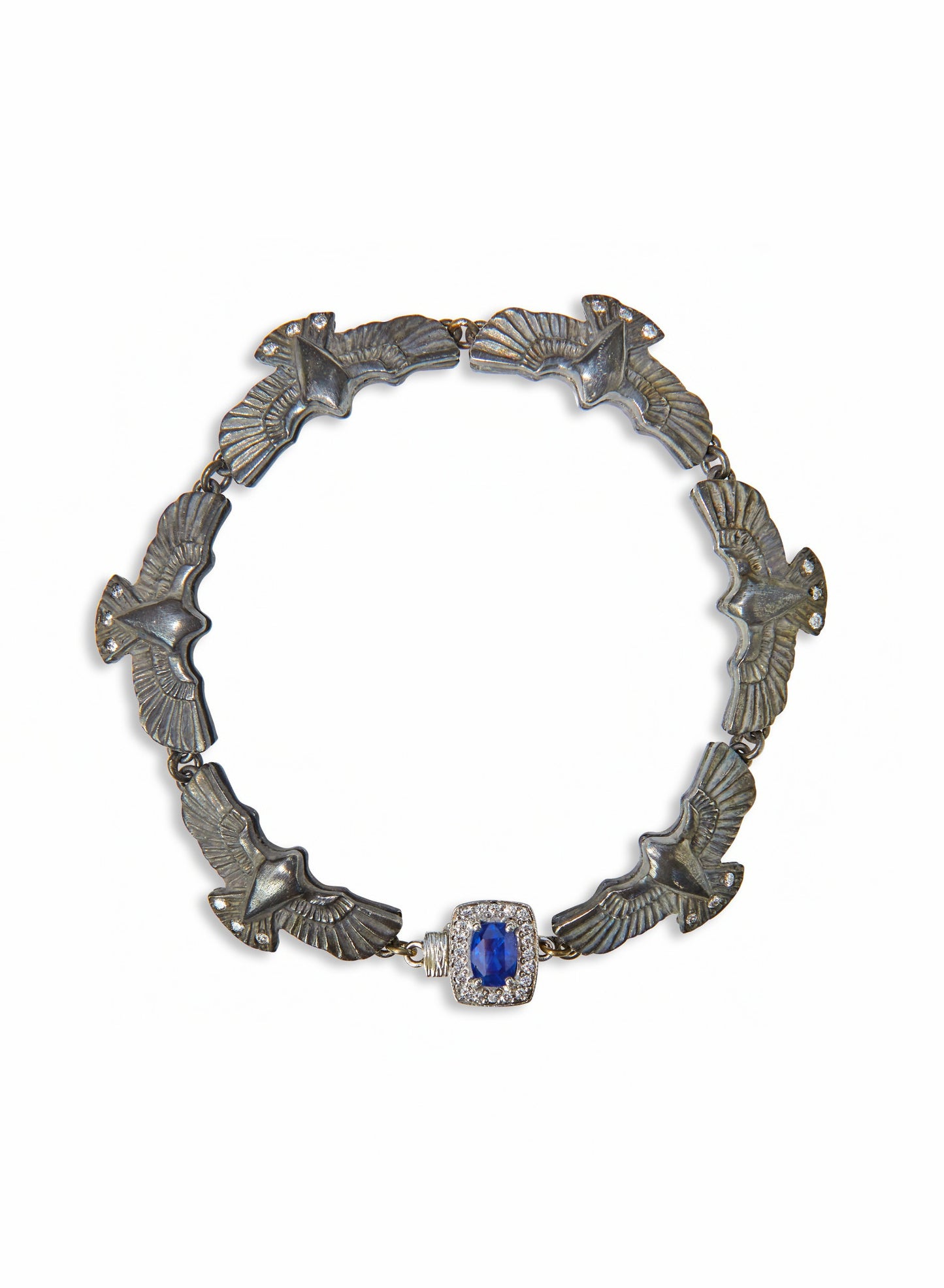 Falcon Bracelet with Diamonds and Sapphire