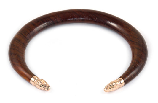 Cocobolo Wood Cuff with Bud Tips