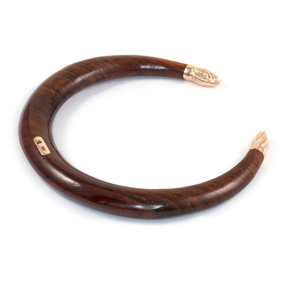Cocobolo Wood Cuff with Bud Tips