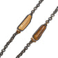 Chain Necklace with Petrified Wood and Fancy colored Diamonds