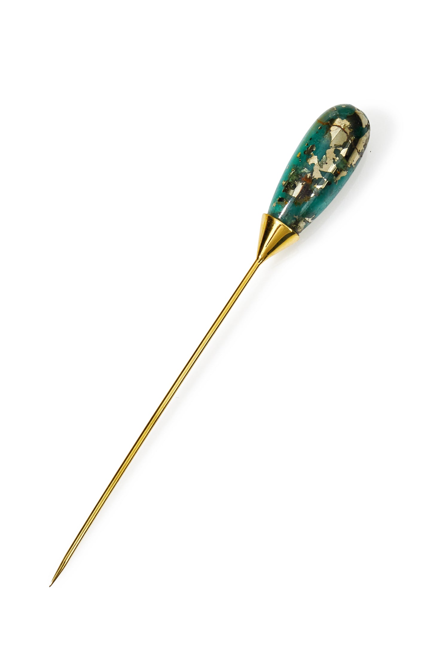 Emerald Briolette Pin