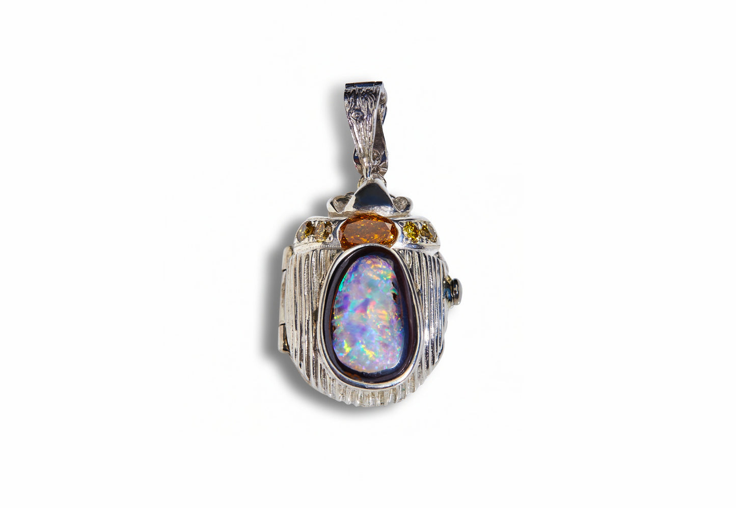 Scarab Opal locket pendant