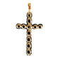 Carved Jet Skull Cross Pendant