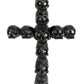 Carved Jet Skull Cross Pendant