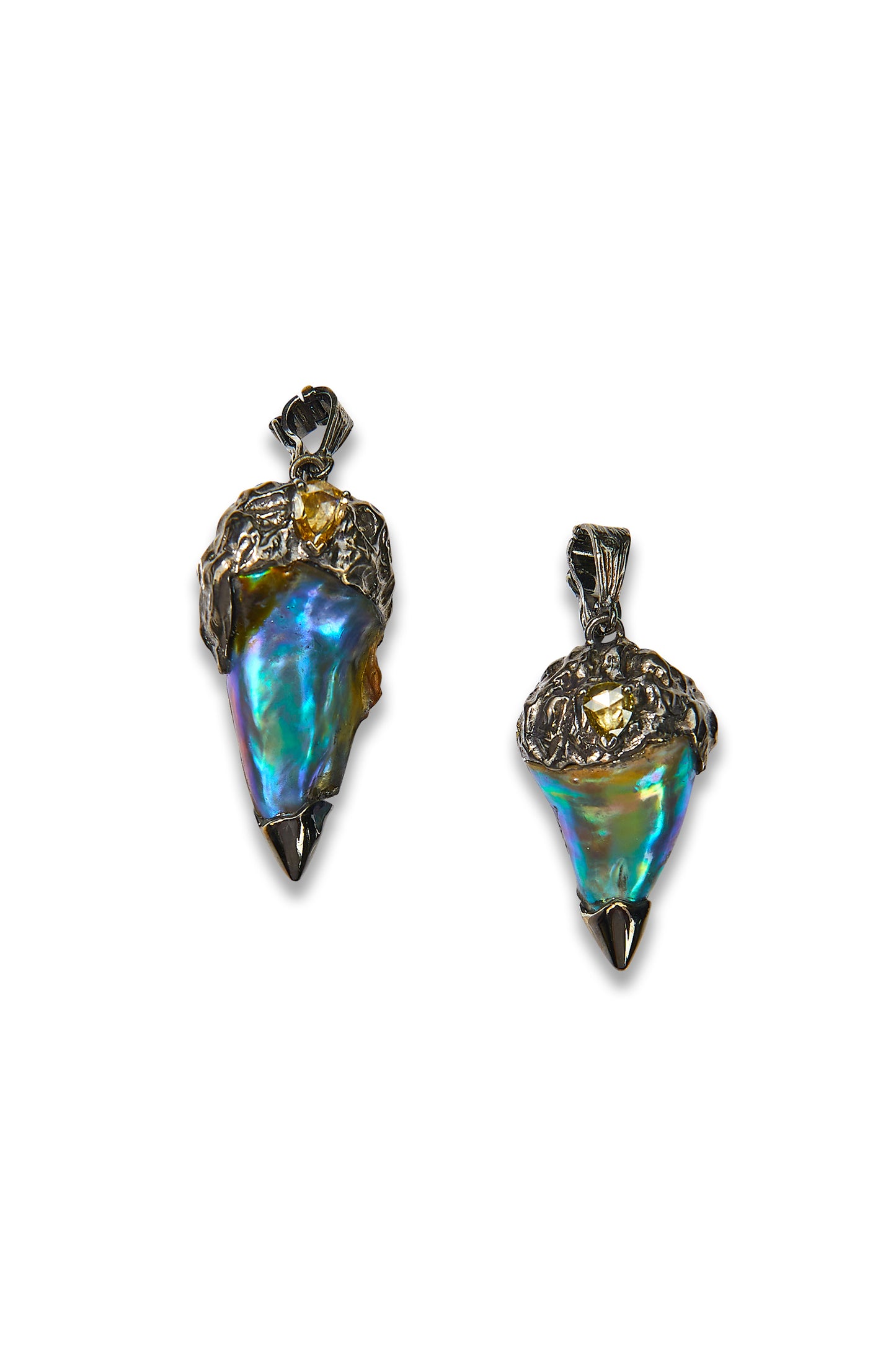 Abalone Pearl and Diamond Pendant