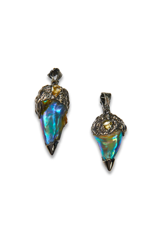Abalone Pearl and Diamond Pendant