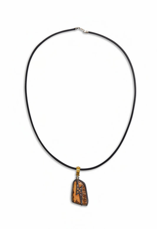Lightning Bolt Wood Pendant