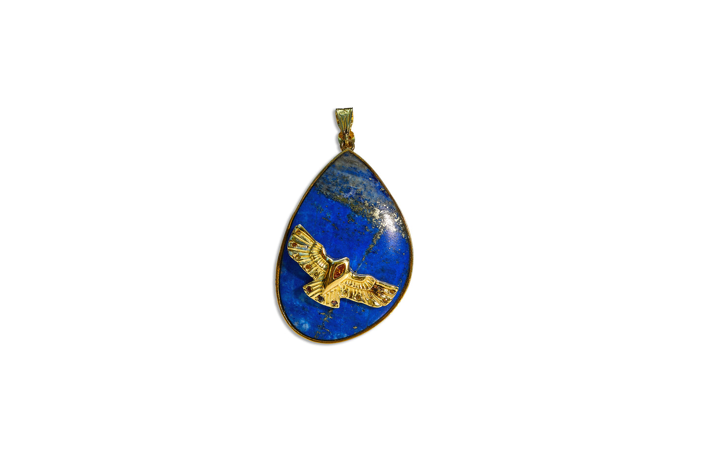 Lapis and Diamond Falcon Pendant