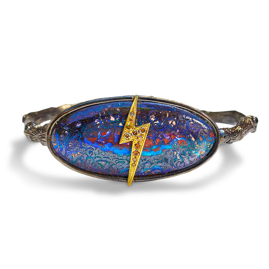 Phenomenal Australian Opal Lightning Bolt Bracelet