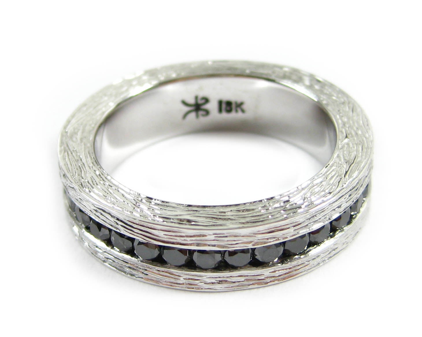 Twig Eternity Band with Black Diamonds