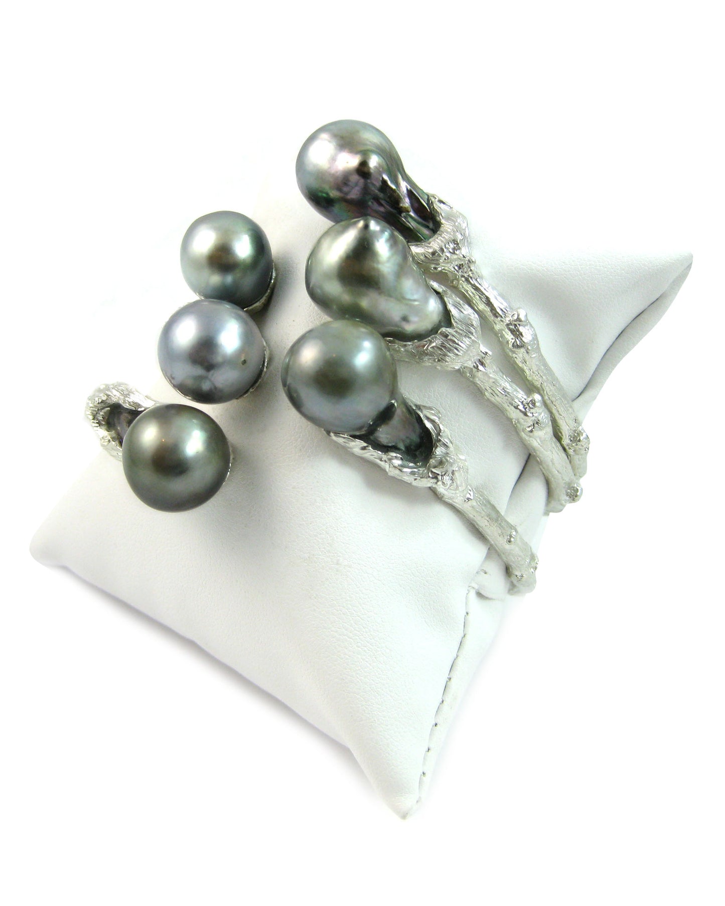 Bypass Torque Cuff with Tahitian Pearls