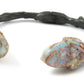 Au Natural Oxidized Silver and Opal Acorn Twig Cuff