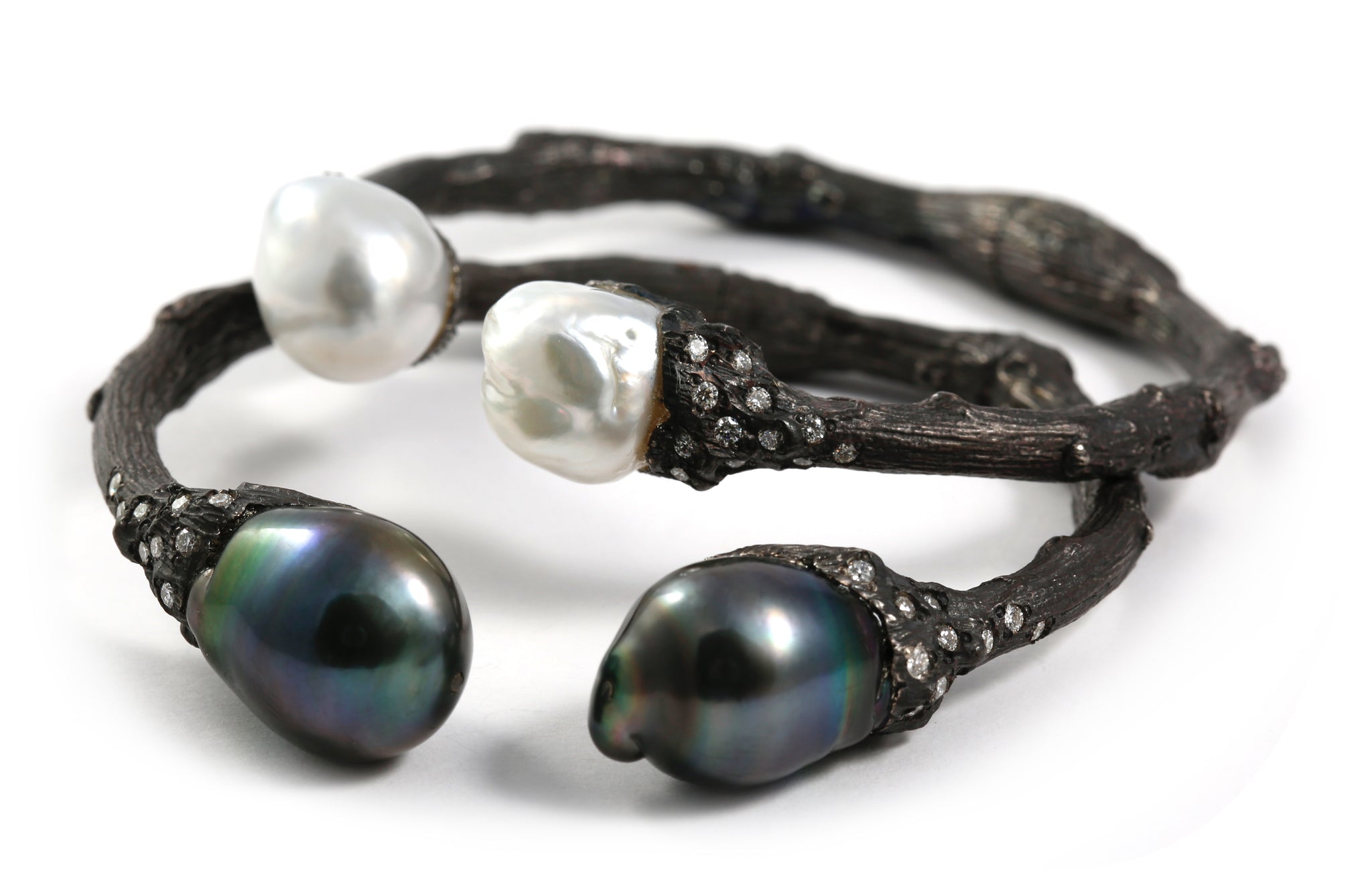 Torque Cuff with Tahitian Pearls