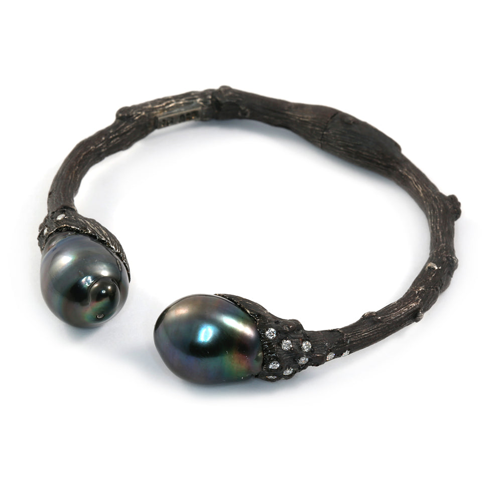 Torque Cuff with Tahitian Pearls