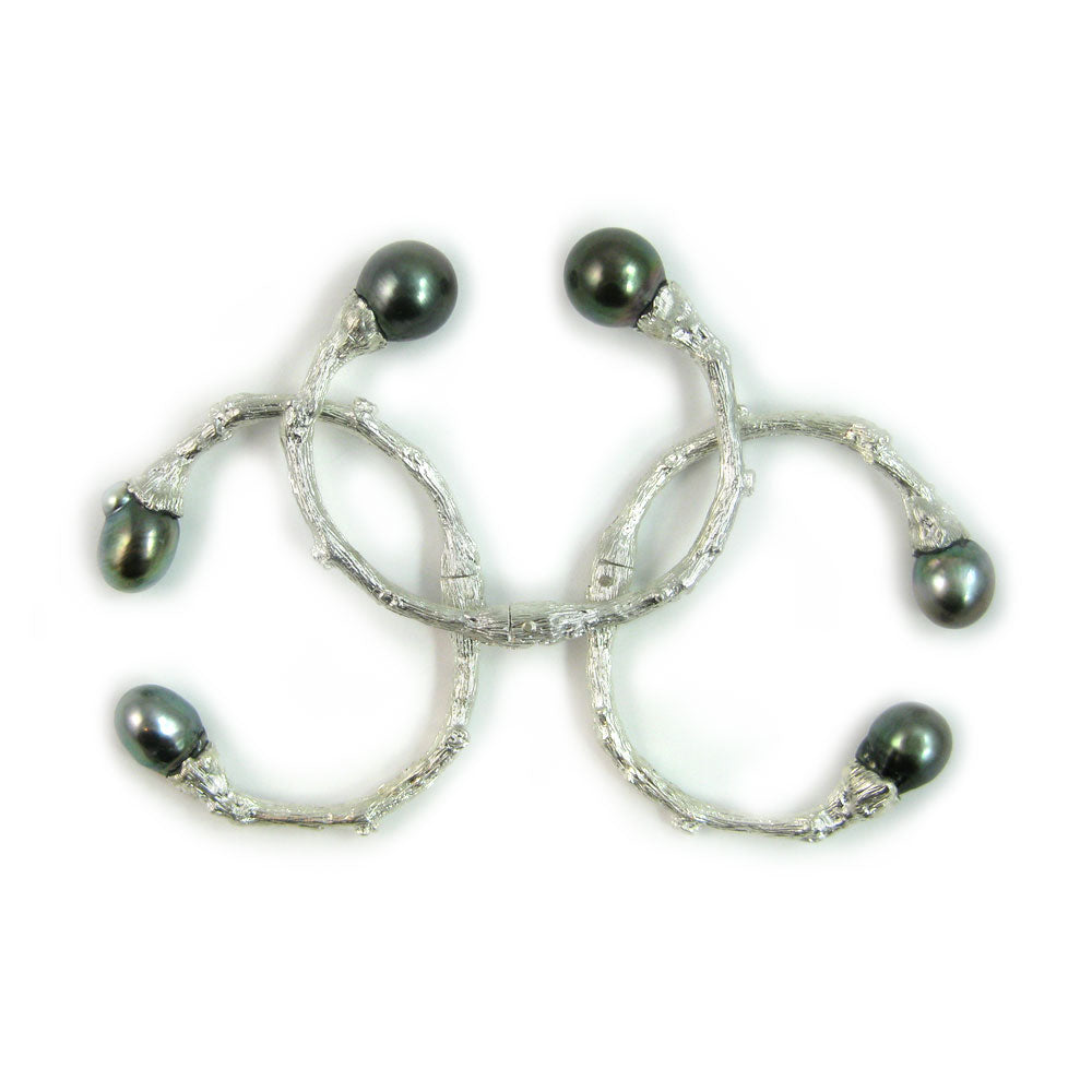 Torque Cuff with Tahitian Pearls