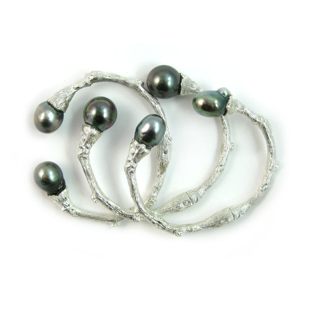 Torque Cuff with Tahitian Pearls
