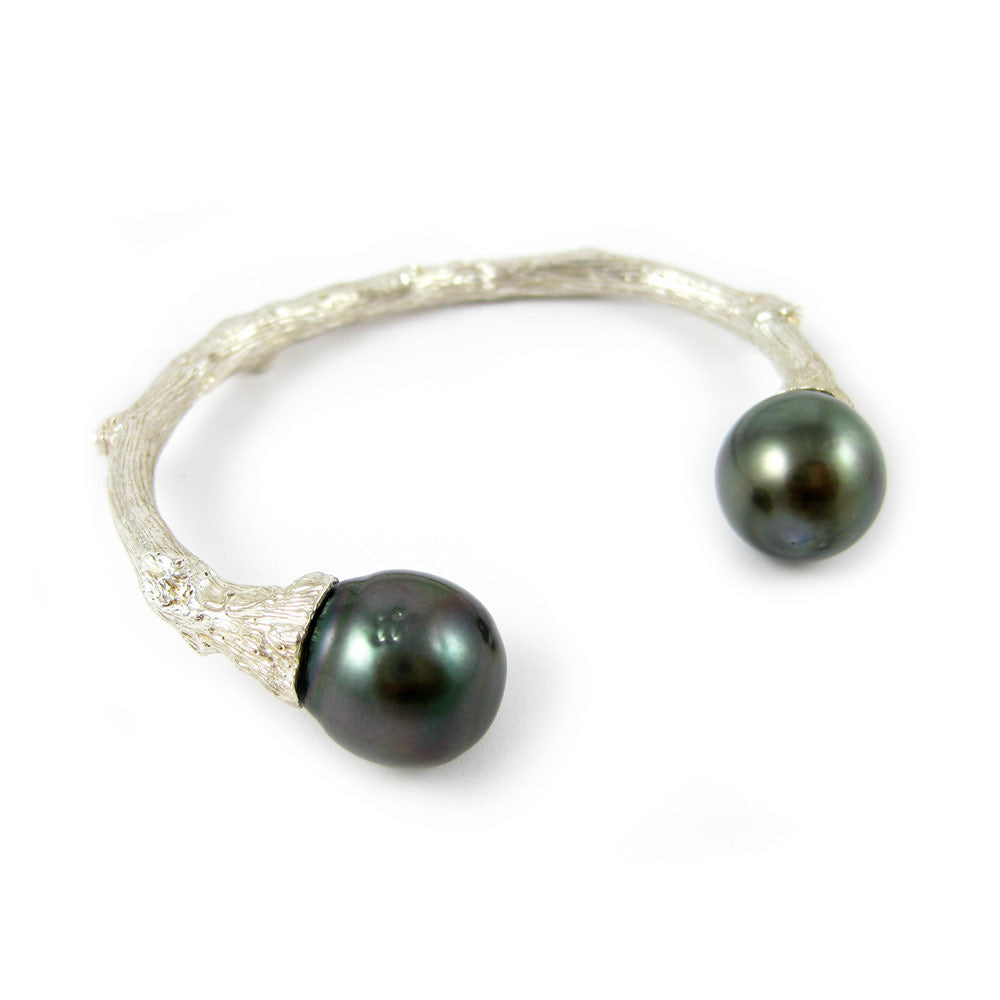 Torque Cuff with Tahitian Pearls