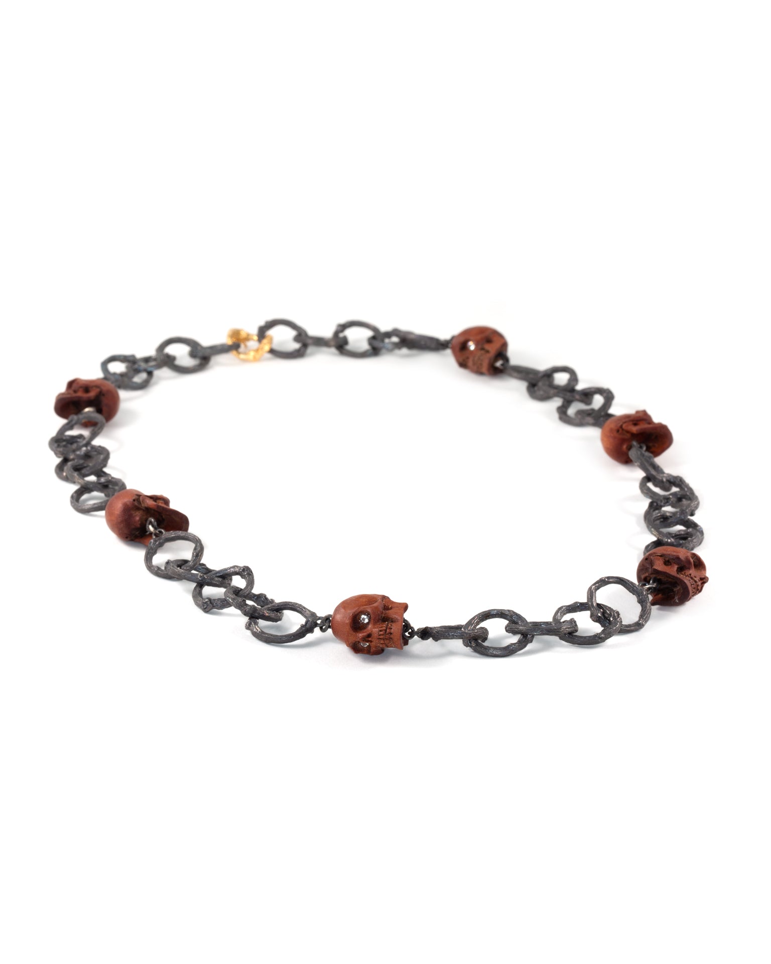 Twig Chain with Wooden Skulls