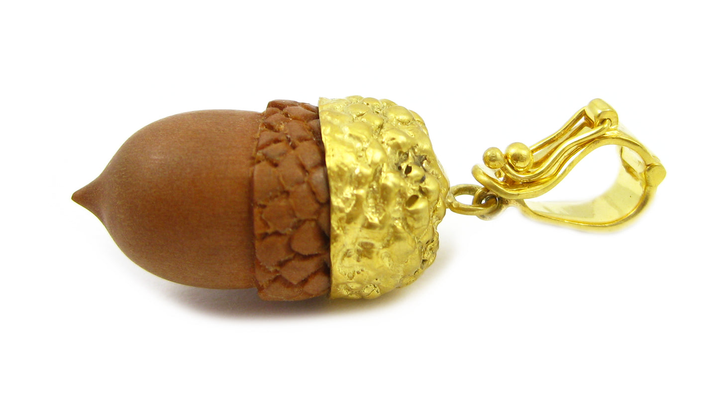 Sawo Wood Acorn Pendant