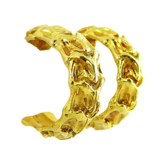 Large Vertebrae Hoop Earrings in Yellow Gold