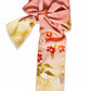 Pink vintage Japanese silk pussy bow, tied