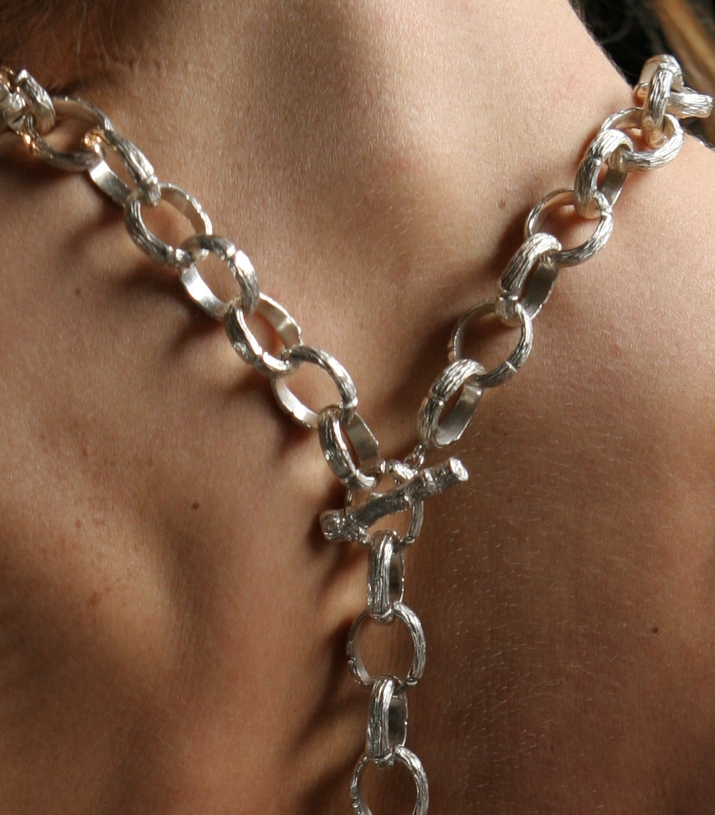 Twig Chain Necklace with Toggle Clasp